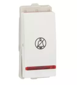 Schneider Opale switch with red indicator & DND sign 1-way 6A white AAKX6002 Switches and Sockets | Image 01