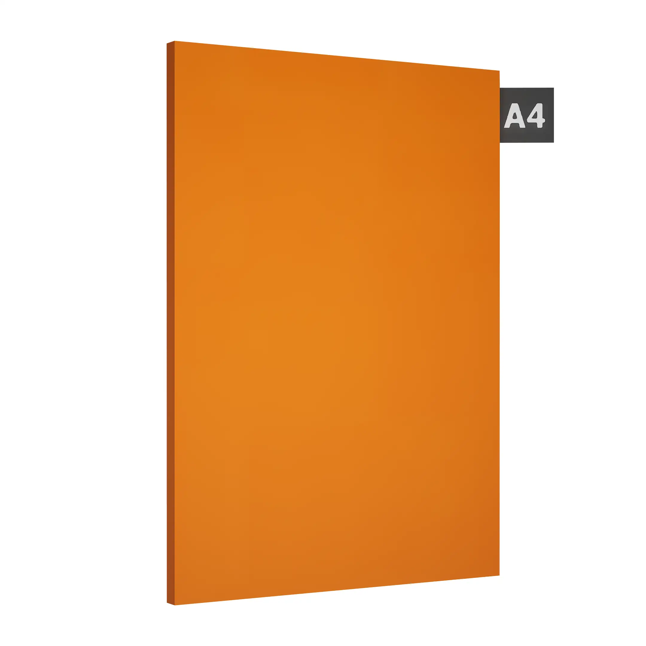 A close-up of a Orange 1025 UC with a High Gloss finish Decorative Laminate available at Material Depot in Bangalore