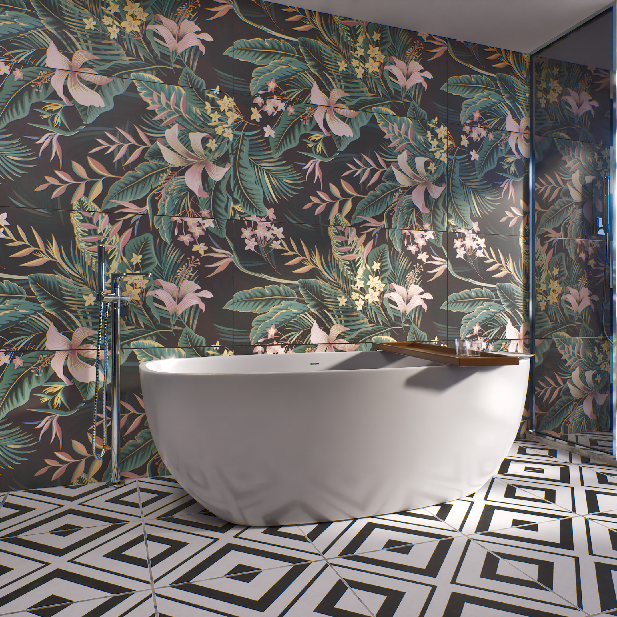 Tropical Wall Highlighter Tile TL 05743 Jewel Eternal Bloom 4 ft x