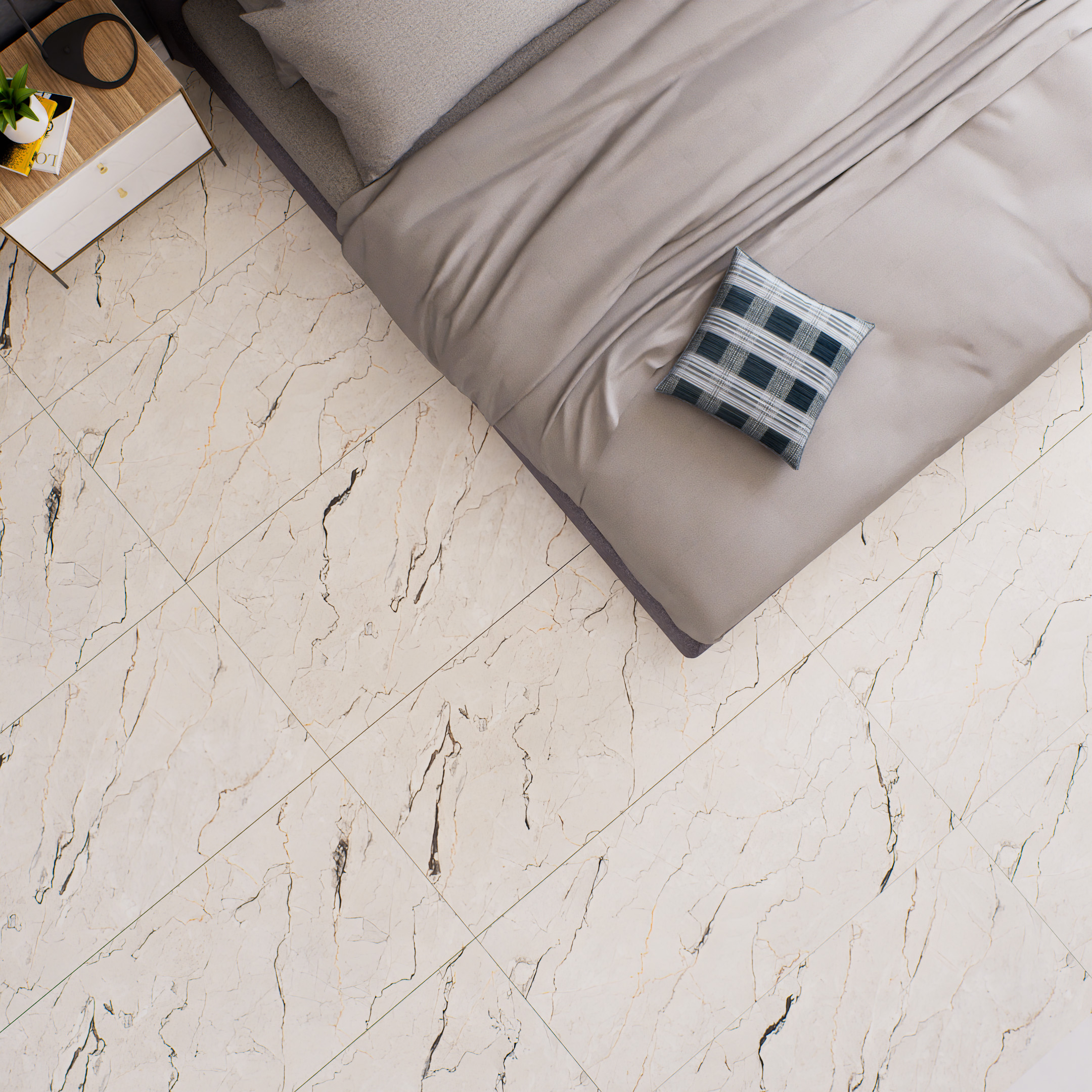 Marble Wall & Floor Tile TL 07407 Crackles 4 ft x 2 ft Matte