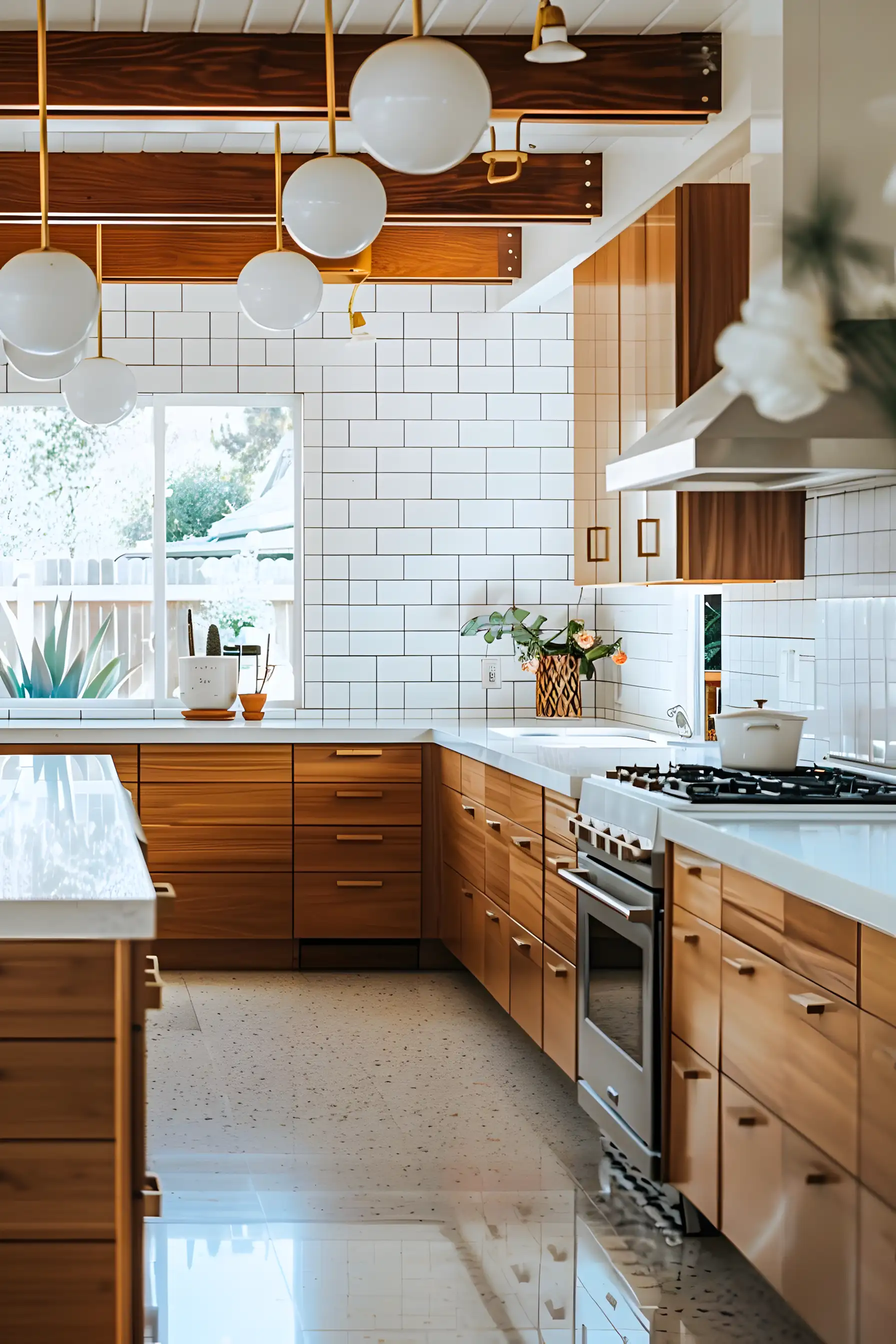 Bright Kitchen With White Subway Tiles | Material Depot