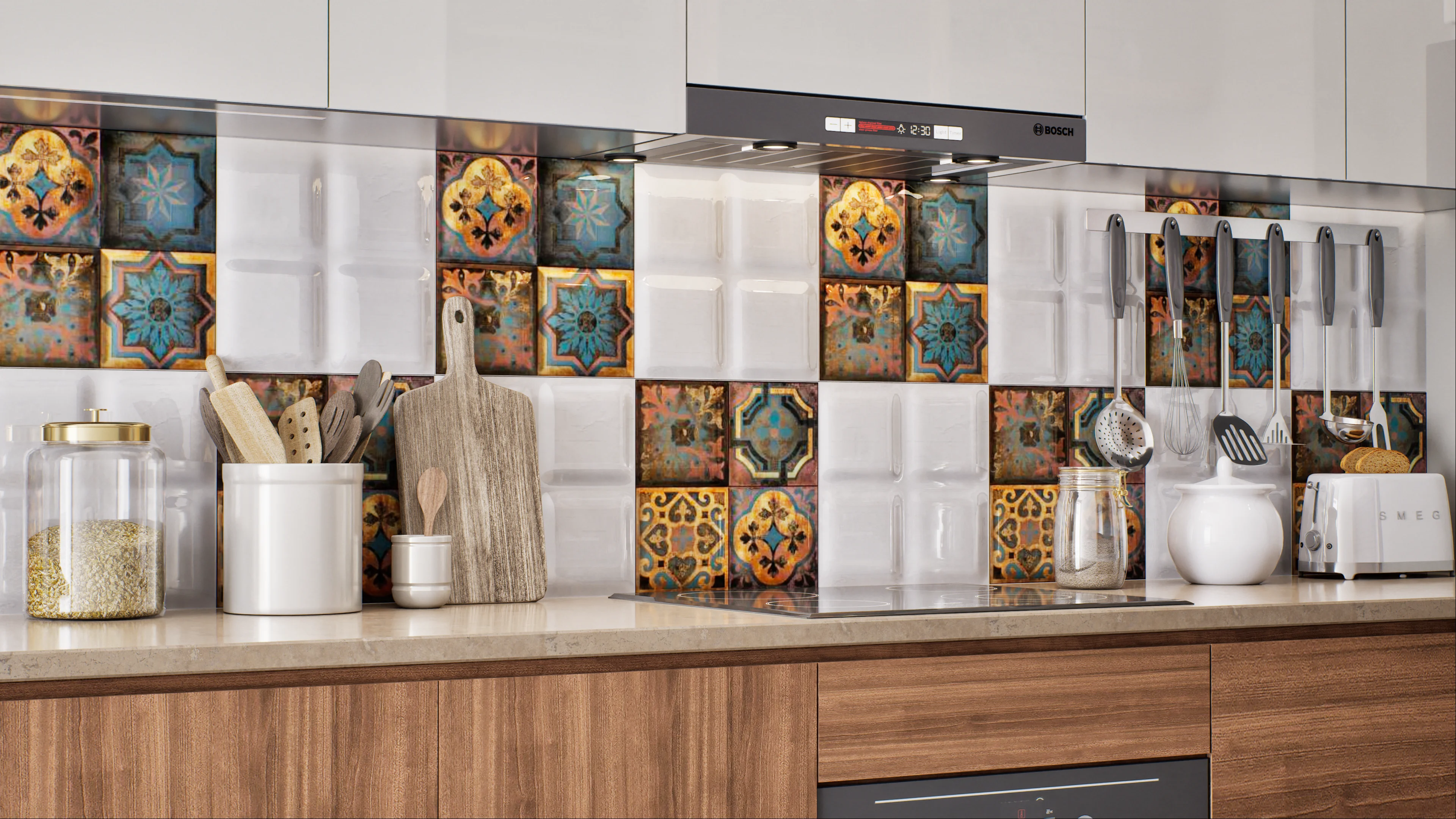 Colorful Moroccan-Inspired Kitchen Backsplash | Material Depot