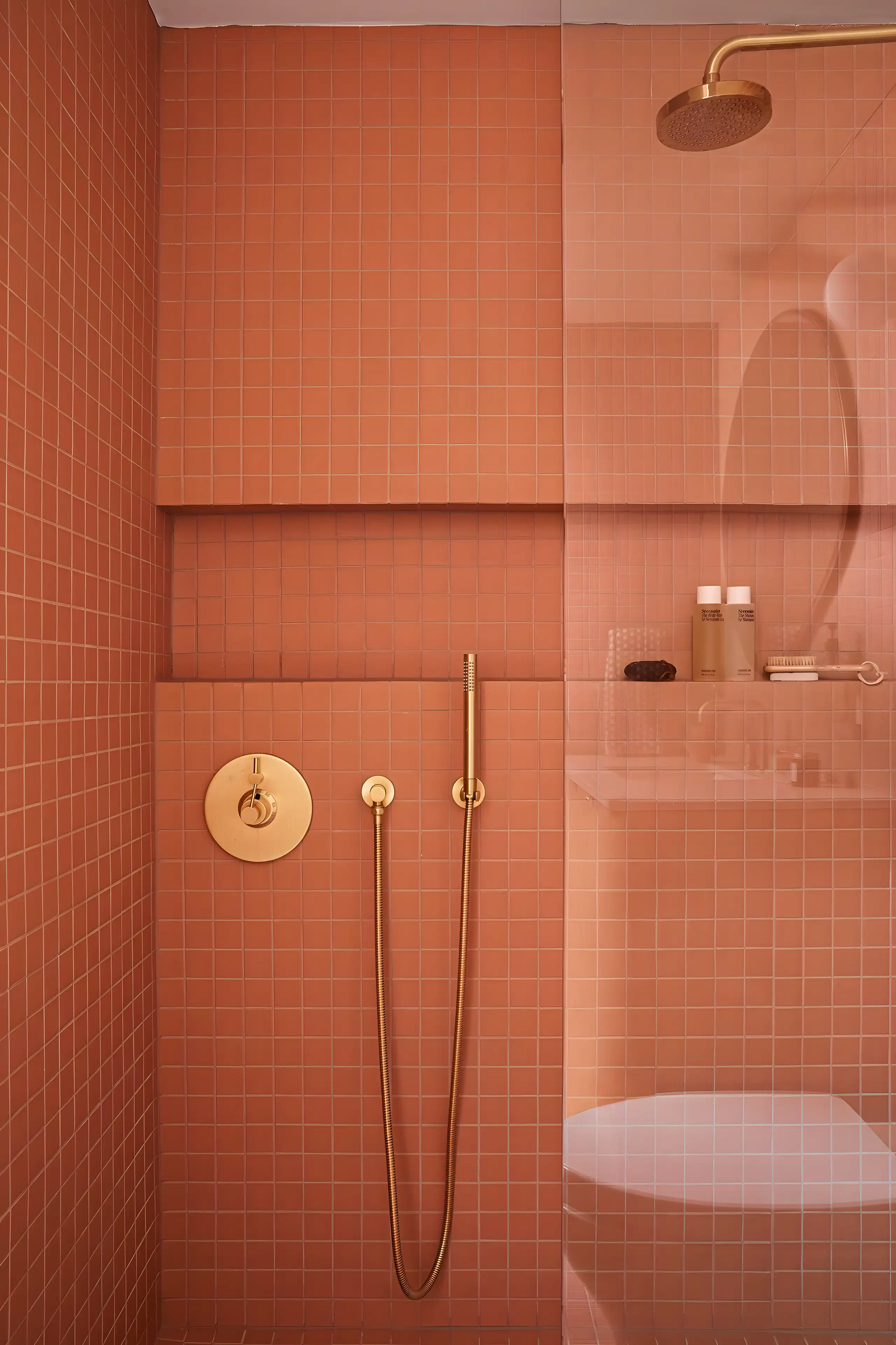 Coral Charm: Seamless Elegance in a Modern Bathroom | Material Depot