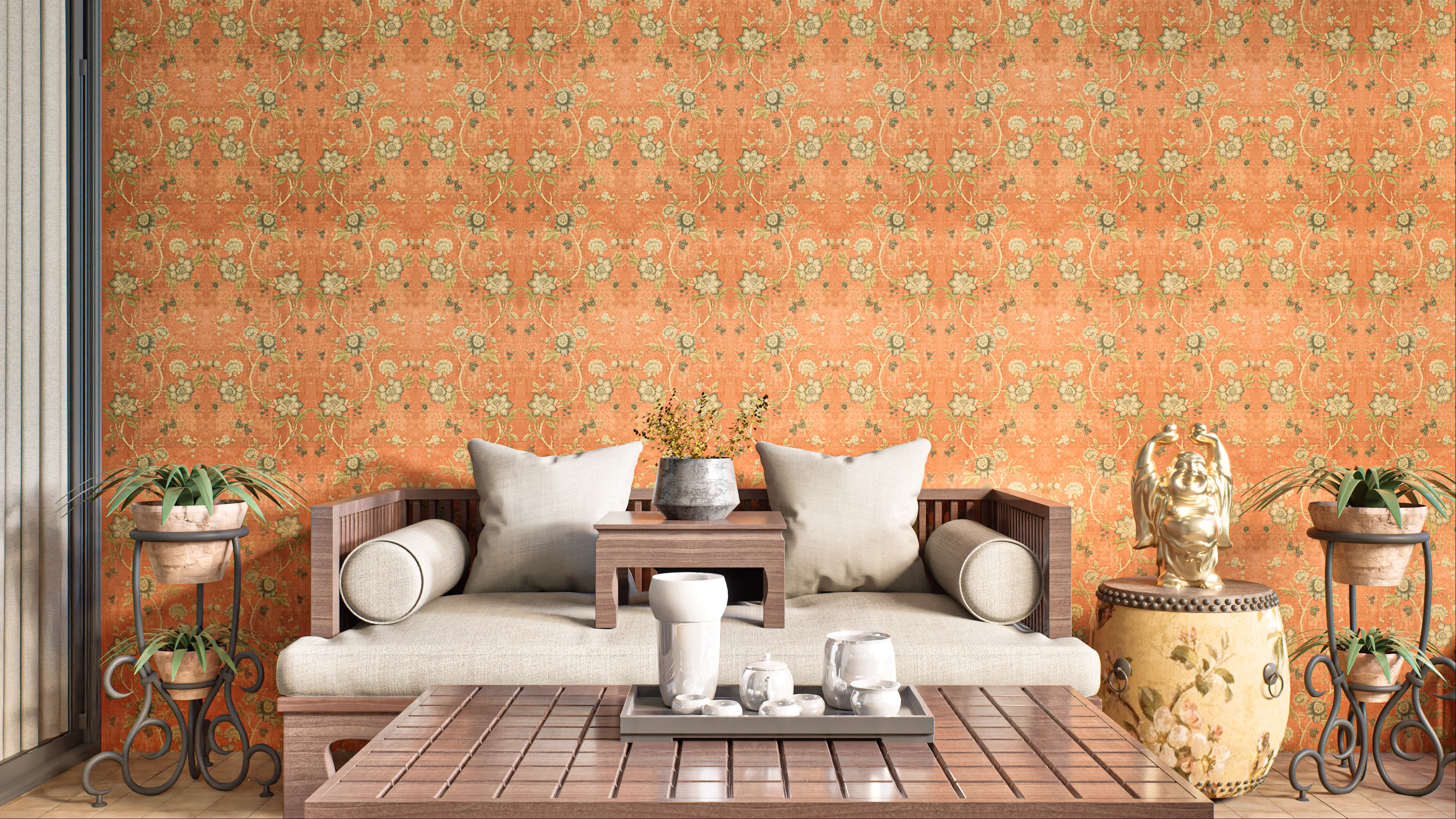 Floral Panels with Asian-Inspired Decor | Material Depot