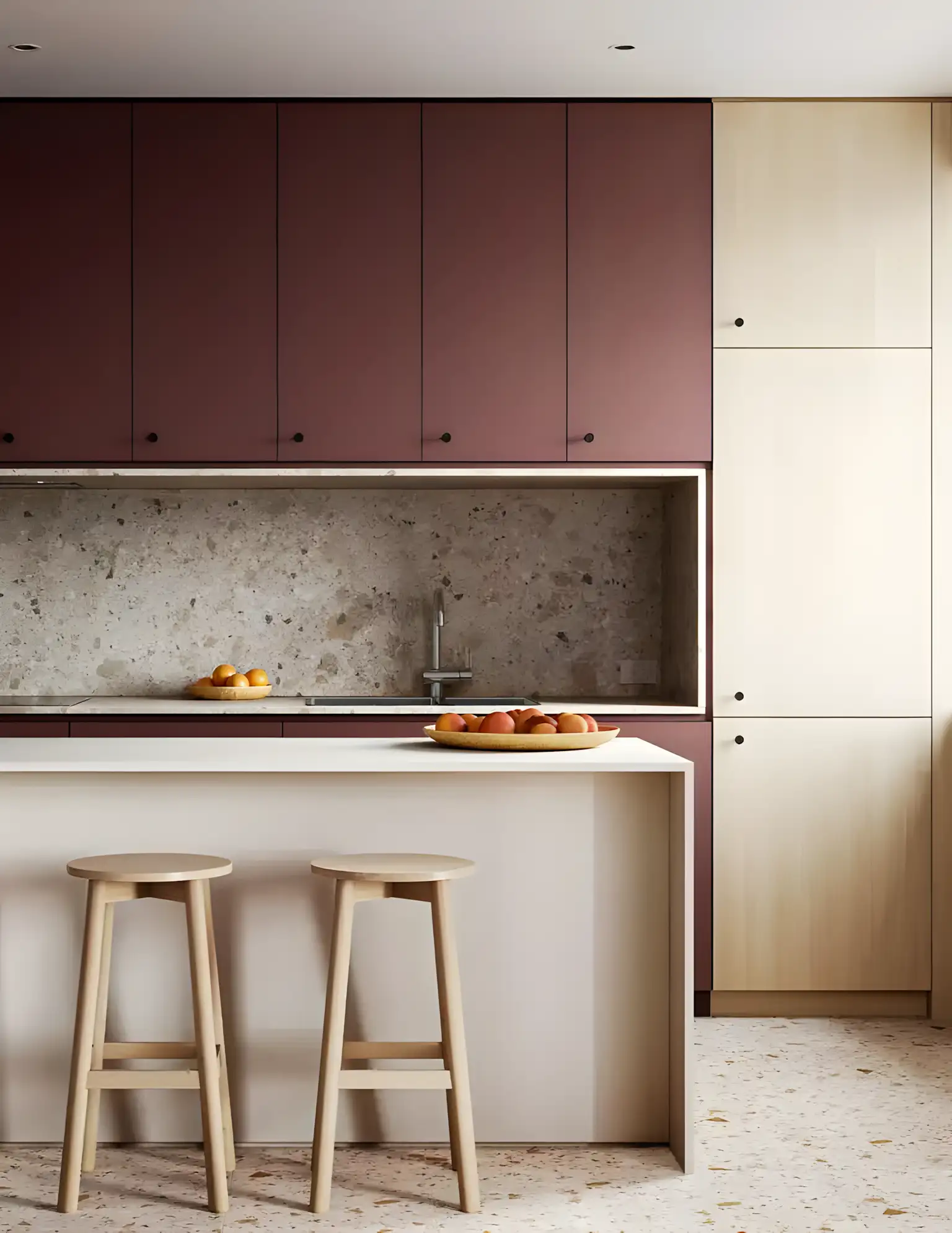 Minimalist Kitchen with Warm Brown and Beige Tones | Material Depot