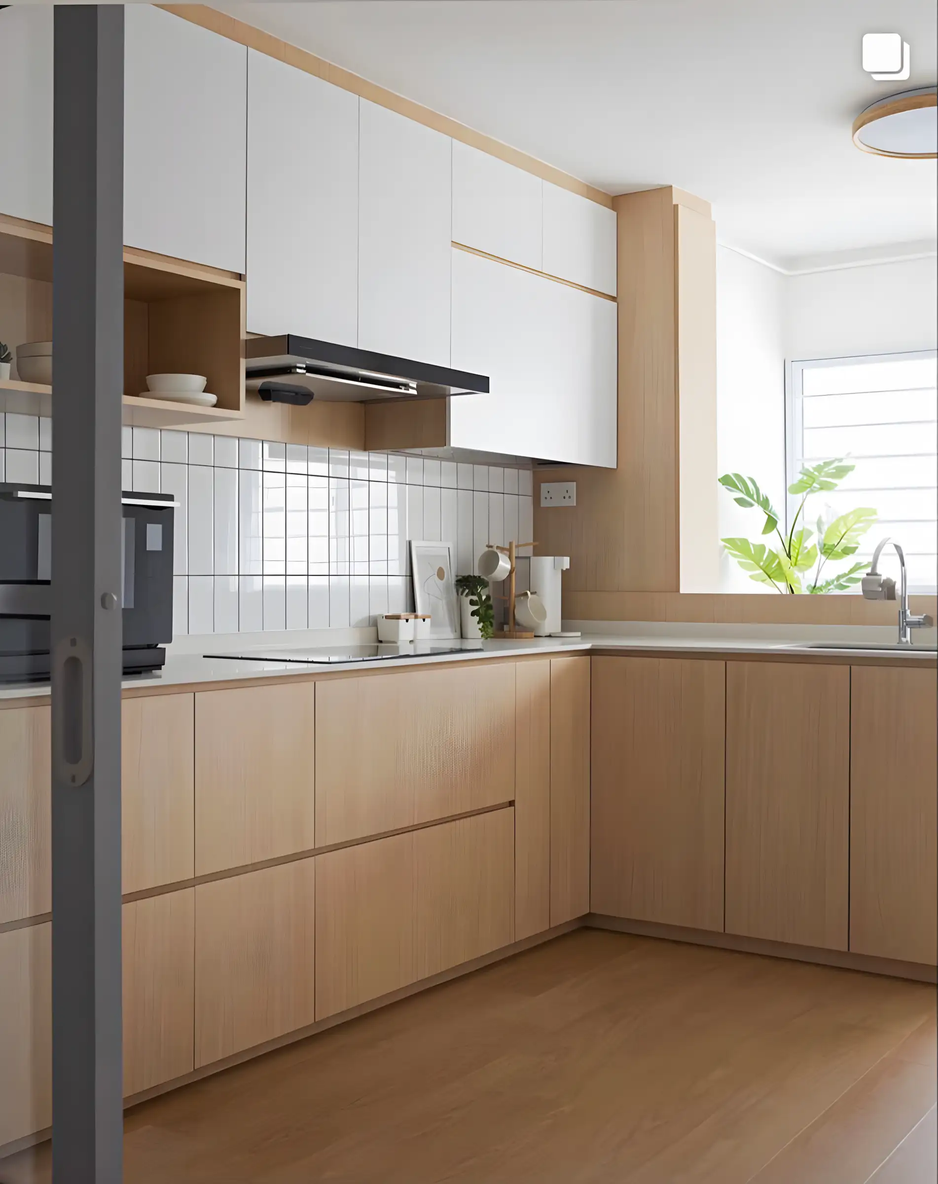 Modern Light Wood and White Kitchen | Material Depot