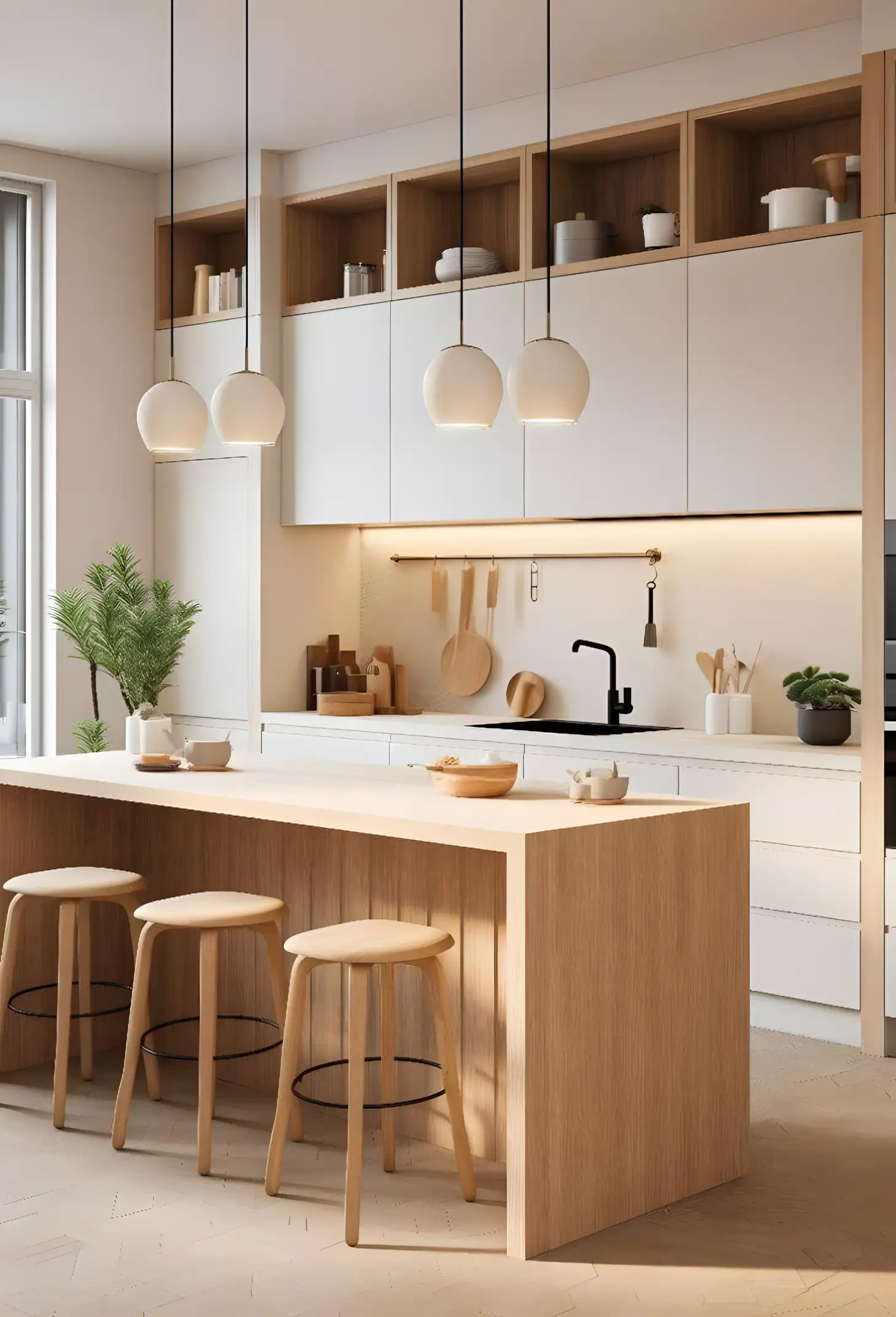 Modern Scandinavian Kitchen with Warm Wooden Accents | Material Depot