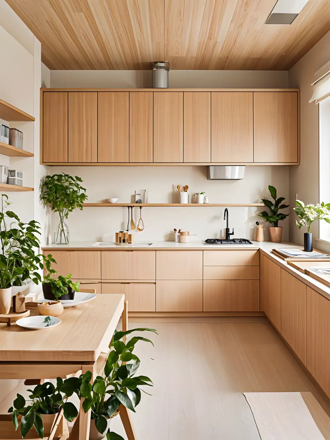 Modern Wooden Kitchen With Quartz Countertops | Material Depot