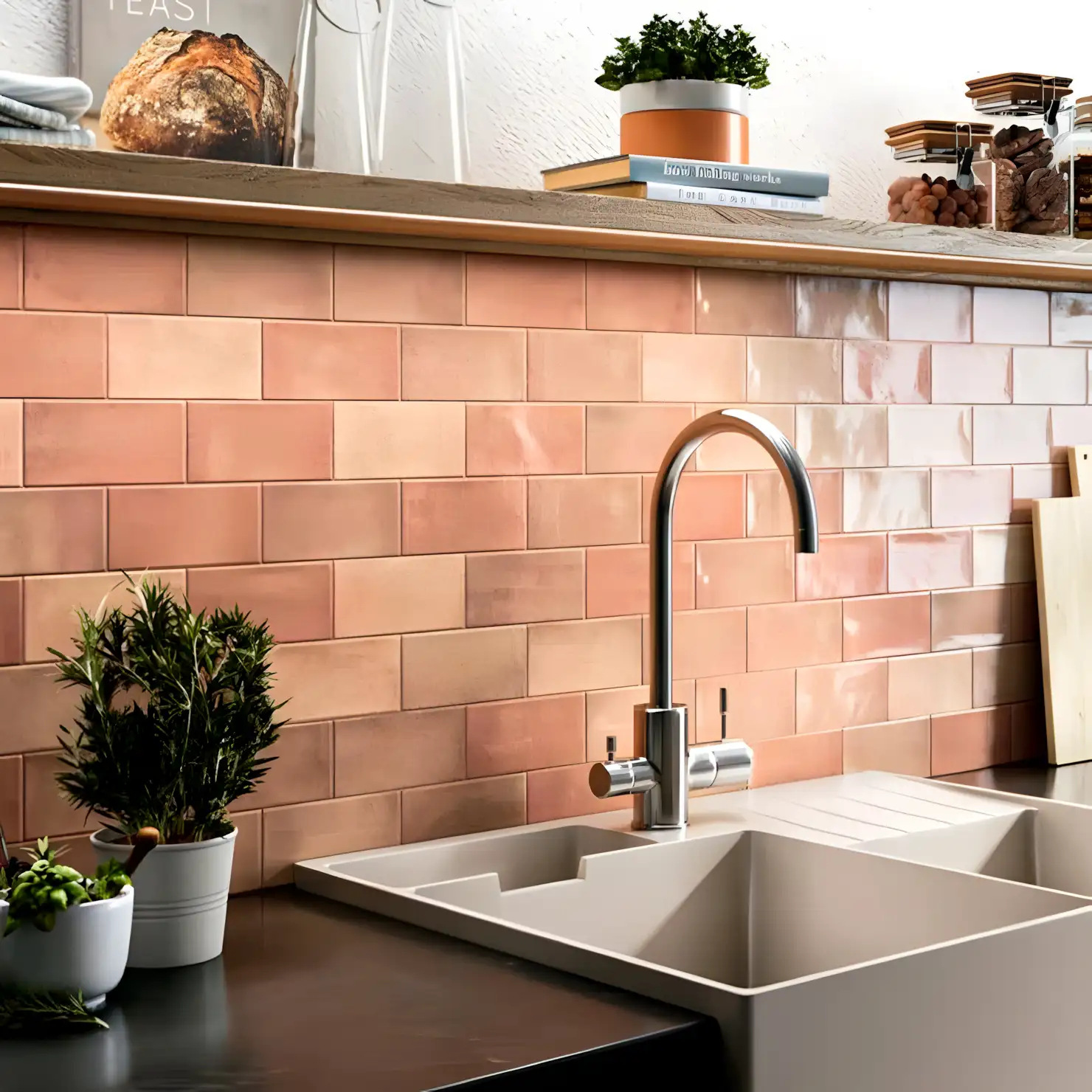 Rustic Charm: Copper-Toned Kitchen Backsplash | Material Depot