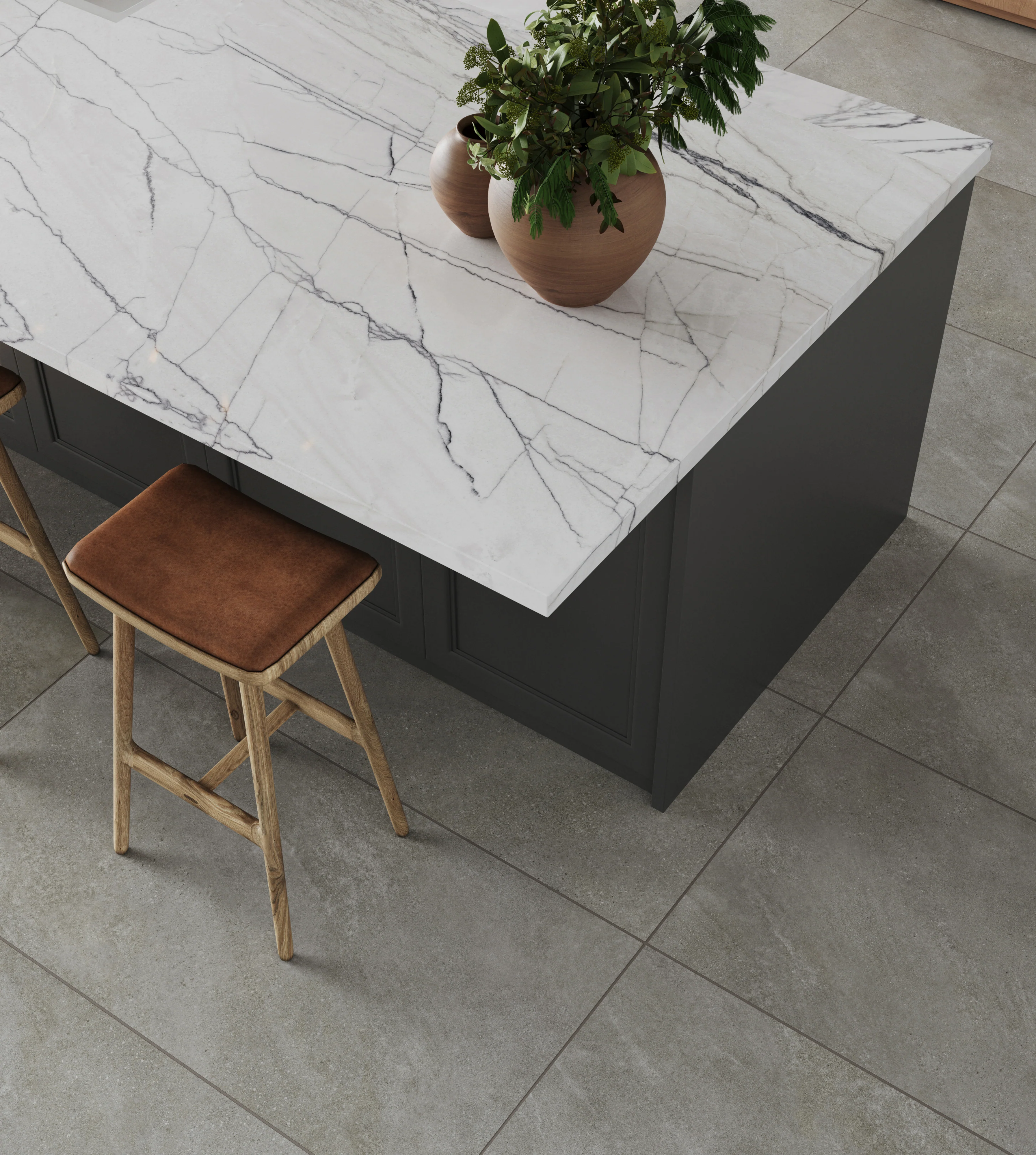 Spacious Kitchen Design Featuring Dark Grey Cabinets and Industrial Accents
Sobha Windsor Whitefield | Material Depot